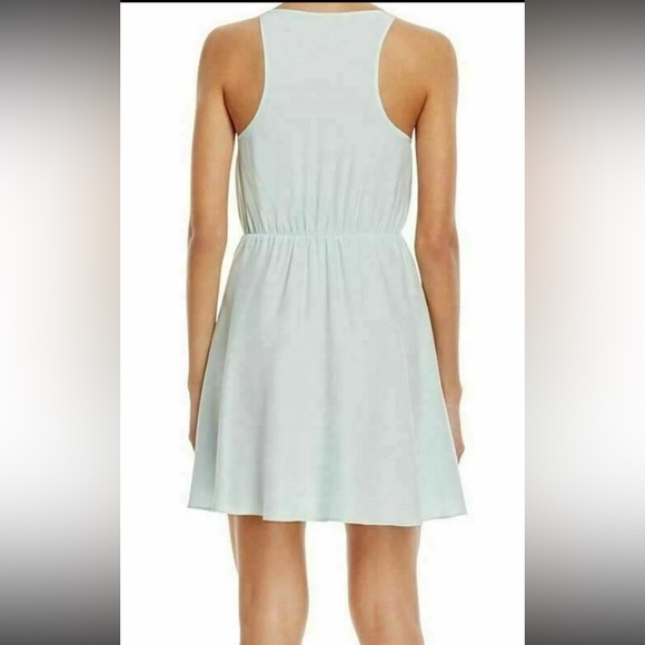 AMANDA UPRICHARD Chelsea 100% Silk Light Blue Aqua Teal Women's Mini Dress Small - Picture 4 of 6